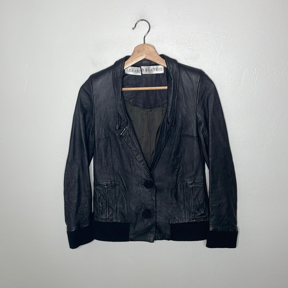Lerario Beatriz Leather blazer jacket - Picture 3 of 8